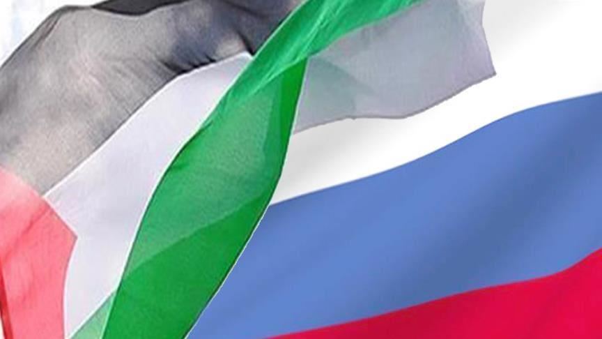 Ilustrasi: Bendera Palestina dan Rusia. (Foto file-Anadolu Agency)