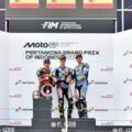 Rider BK8 Gresini Ducati Fermin Aldeguer berhasil memenangkan seri ke-18 MotoGP 2025 di Pertamina Mandalika International Circuit, Lombok, NTB, Minggu (5/10). Sementara posisi kedua berhasil direbut rider Red Bull KTM Pedro Acosta dan Alex Marquez dari BK8 Gresini Ducati di posisi ketiga. Sang juara dunia MotoGP 2025 Marc Marquez Jatuh sehingga belum pernah finis di Sirkuit Mandalika.(foto:Andre/kemenpora.go.id)