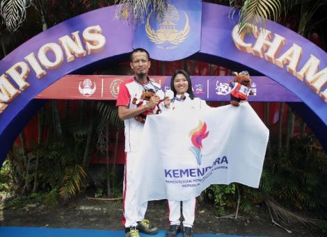 Tim balap sepeda Kemenpora berhasil meraih gelar Juara Umum pada Pekan Olahraga Nasional (Pornas) Korpri XVII Tahun 2025 setelah mengumpulkan total 4 medali terdiri dari 3 emas dan 1 perak dari berbagai nomor yang dipertandingkan.(foto:raiky/kemenpora.go.id)