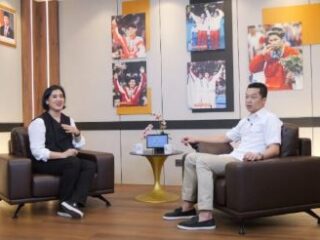 Wamenpora Taufik Hidayat menjadi bintang tamu dalam acara podcast Djoernal ID yang digelar Kemenpora, Jakarta, Jumat (24/8). Pertemuan ini membicarakan perjalanan karier Wamenpora Taufik dan menyampaikan pesan menjelang peringatan Hari Sumpah Pemuda (HSP) 2025. (foto:putra/kemenpora.go.id)