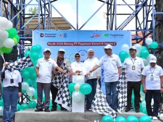 PT Pegadaian Kantor Wilayah (Kanwil) IX Jakarta 2 melepas peserta Program Mudik Gratis Bersama Pegadaian 2026 di kampus Universitas Budi Luhur, Jakarta, Senin (16/3/2026) pagi.